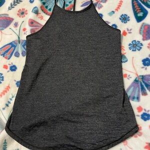 Lululemon Athletica Gray Sleeveless Tank Top with Multicolored Trim